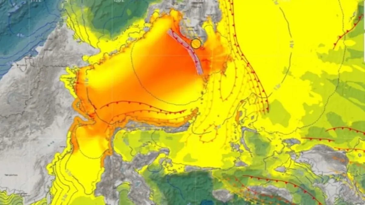 Peta wilayah peringatan dini tsunami yang dirilis BMKG pada Senin (8/6/2026) pagi.