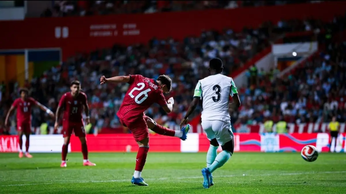 Francisco Conceicao mencetak gol penentu kemenangan Portugal atas Nigeria di Leiria.(Foto: X @selecaoportugal)
