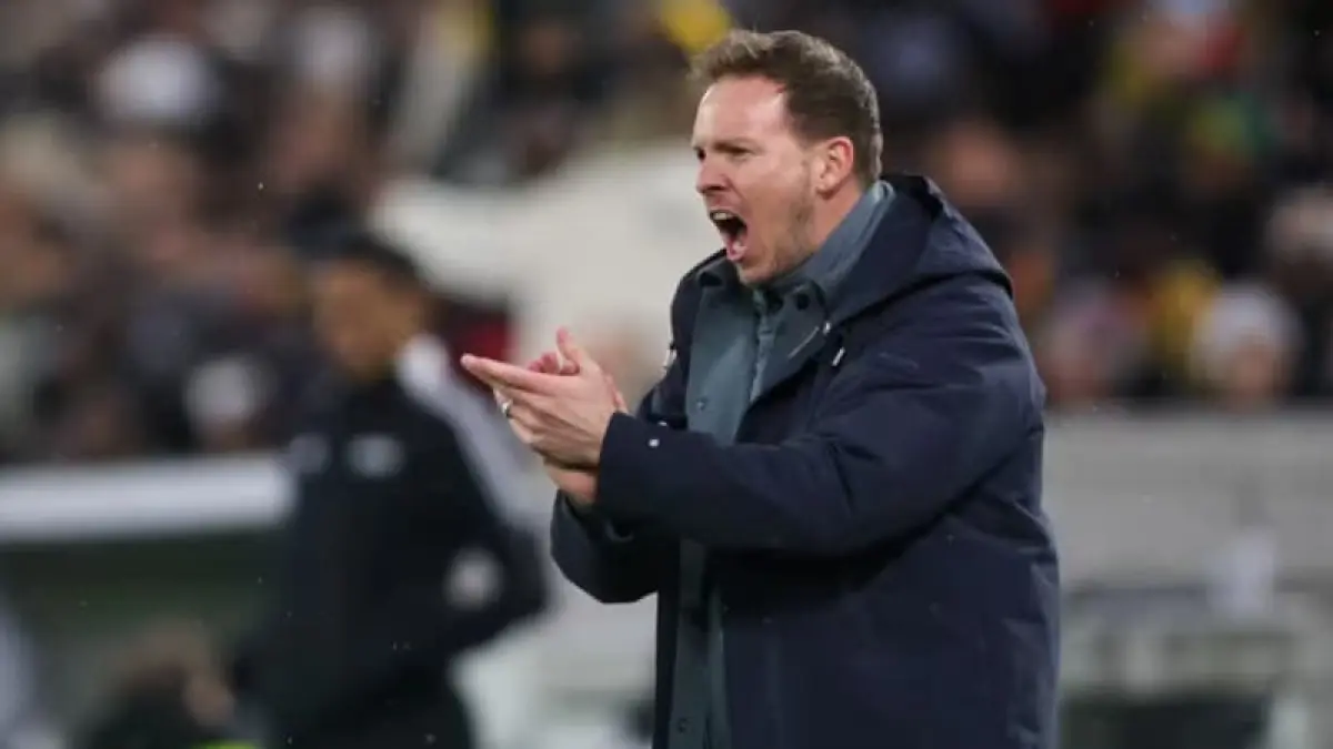 Pelatih tim nasional Jerman Julian Nagelsmann memimpin timnya pada laga Piala Dunia 2026 melawan Curacao di NRG Stadium Houston.(Foto: Dok. FIFA)