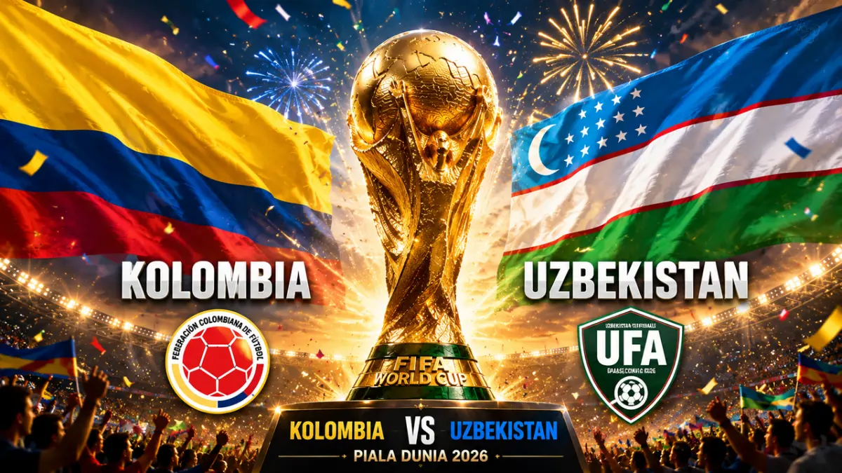 Uzbekistan dan Kolombia bersiap menjalani laga perdana Grup K Piala Dunia 2026 di Stadion BMO, Los Angeles, Kamis (18/6/2026), pukul 09.00 WIB. Pertandingan ini menjadi duel penting dalam perebutan tiket ke babak 32 besar.