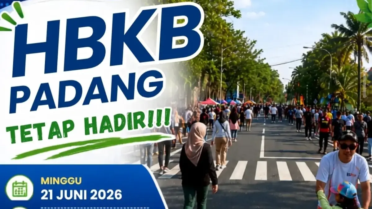 Jadwal dan aturan terbaru CFD Padang Minggu (21/6/2026). Area GOR H. Agus Salim dilarang berjualan, sepeda listrik juga dilarang melintas jalur HBKB. (Dok Dispora Sumbar)