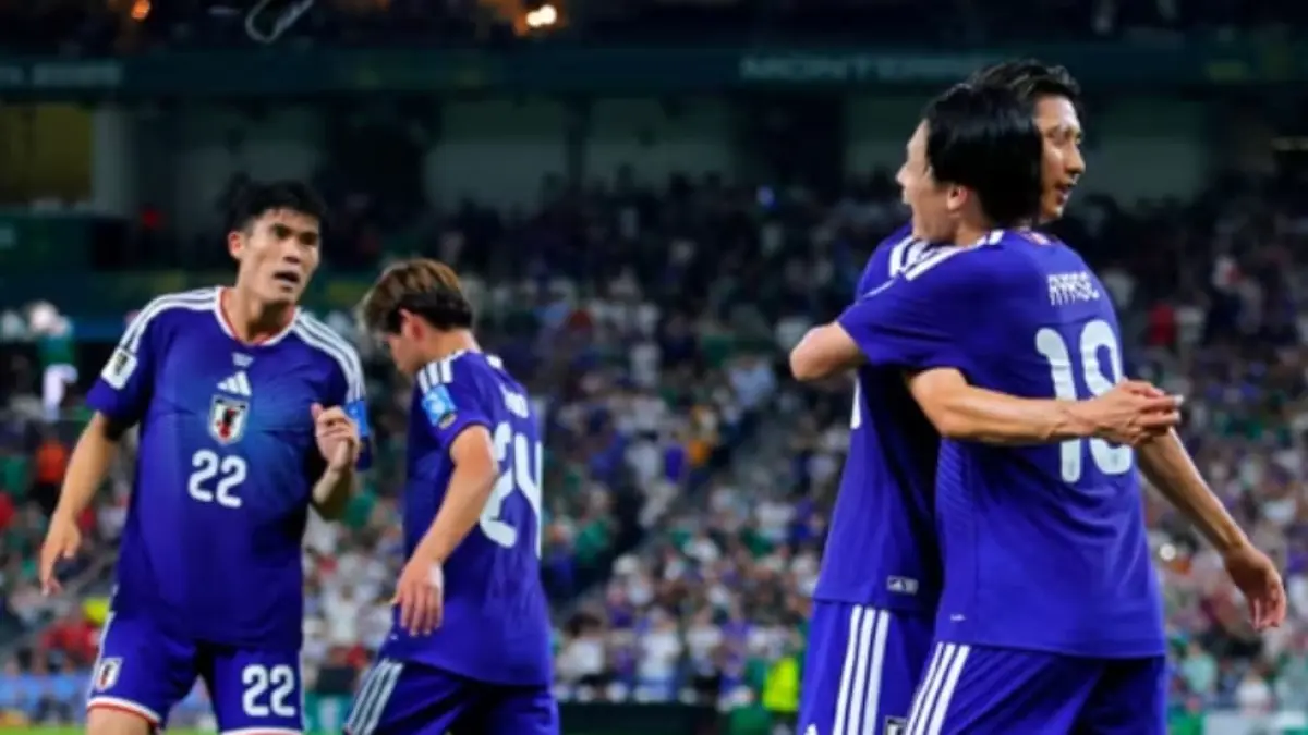 Ayase Ueda merayakan gol saat Jepang mengalahkan Tunisia 4-0 dan memastikan Tunisia tersingkir dari Piala Dunia 2026 Grup F.(Foto: FIFA)