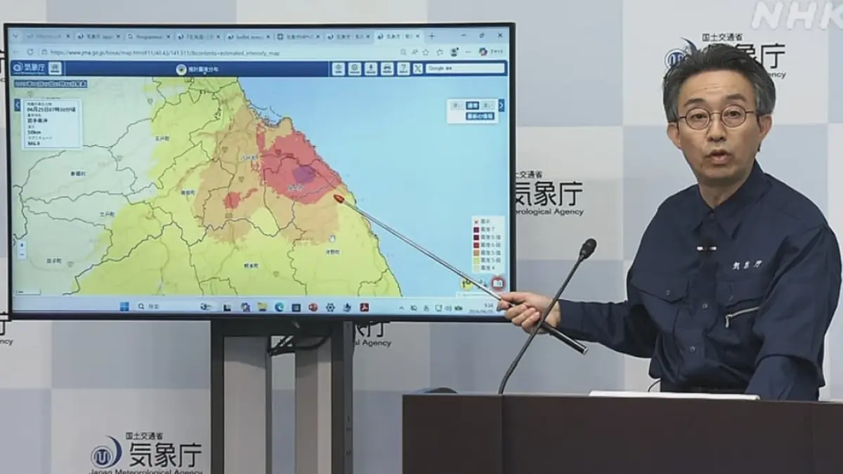 Kepala Divisi Pemantauan Gempa dan Tsunami JMA, Ayataka Ebita, meminta masyarakat tetap waspada terhadap risiko gempa susulan.(Foto: NHK)