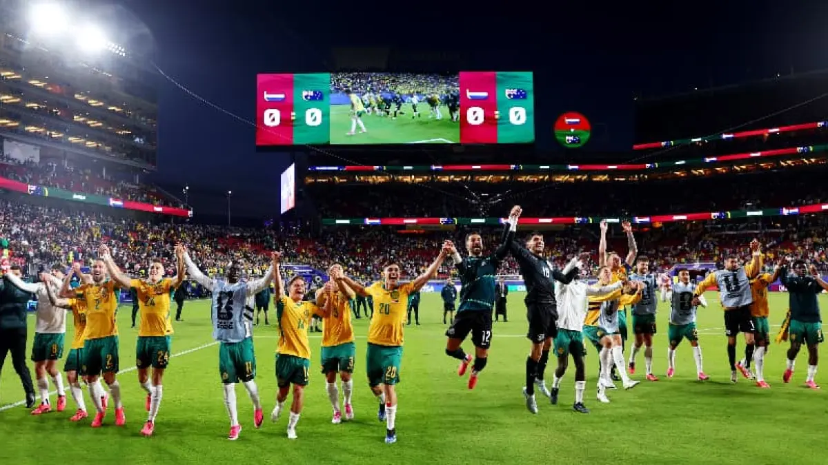 Australia melaju ke babak 32 besar sebagai runner-up Grup D di bawah Amerika Serikat, usai bermain imbang melawan Paraguay.(Foto: X @Socceroos)