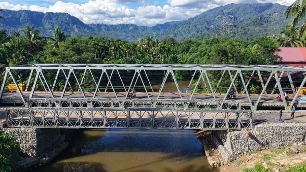 Jembatan Bailey akan digunakan sebagai jalur sementara selama rehabilitasi Jembatan Jeruai di Bungus Teluk Kabung, Kota Padang.