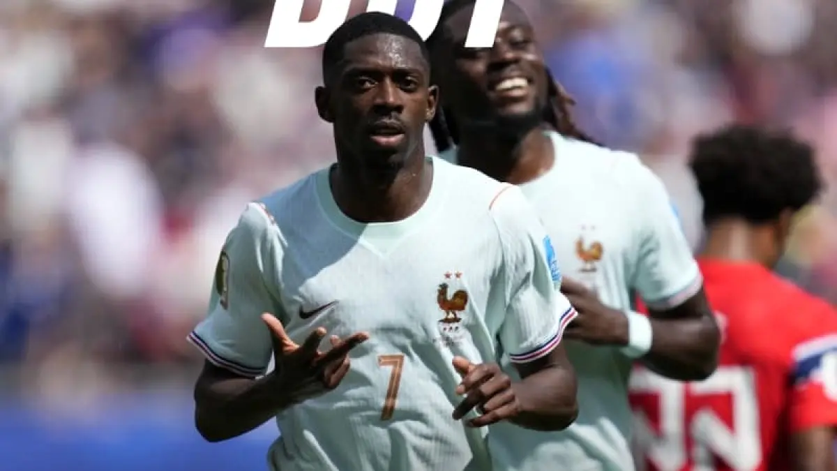 Ousmane Dembélé merayakan gol ketiganya saat Prancis menghadapi Norwegia pada laga Grup I Piala Dunia 2026. (Foto: X @equipedefrance)