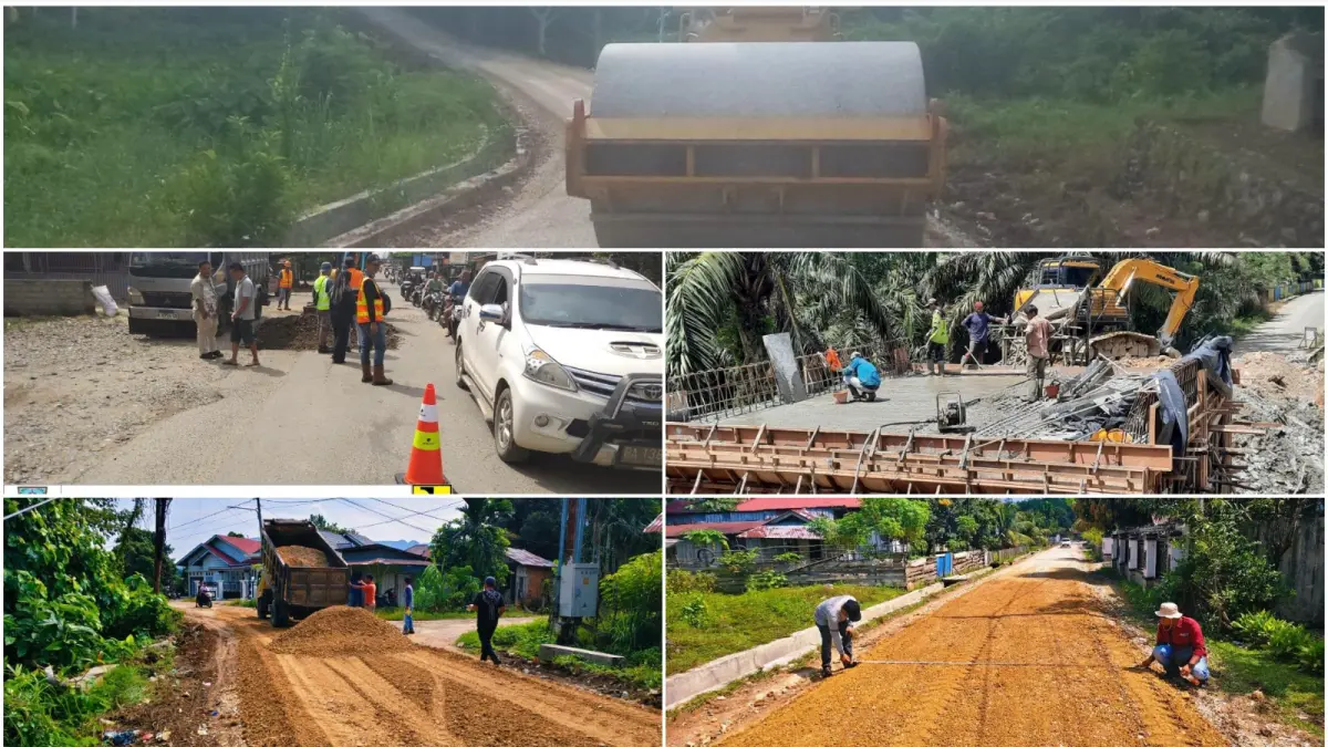 Pembangunan jalan dan jembatan di Kabupaten Dharmasraya terus berjalan pada 2026 dengan dukungan anggaran sekitar Rp63,6 miliar.