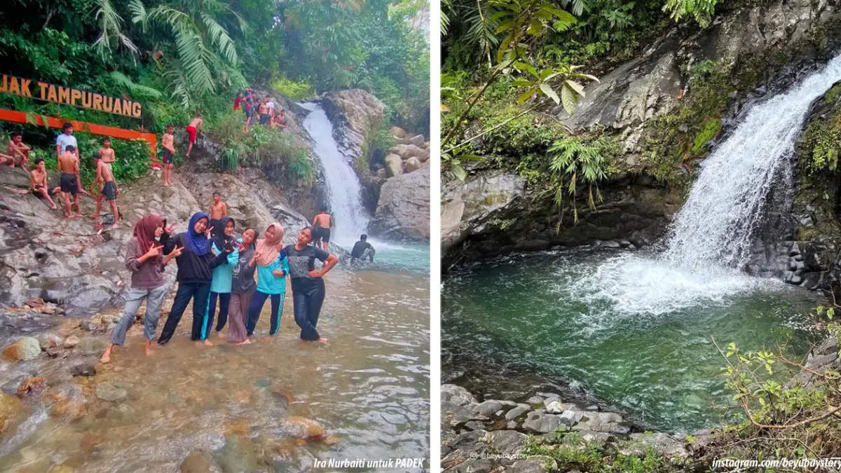 Pengujung sedang menikmati indahnya Lubuk Tempurung yang dikelilingi hutan tropis.