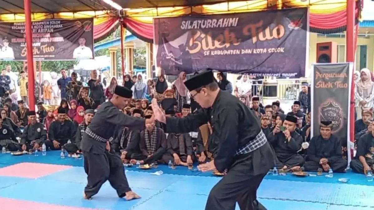 Ratusan pesilat dari 41 perguruan mengikuti Silaturahmi Silek Tuo di Balai Adat Nagari Aripan, Kabupaten Solok, sebagai upaya melestarikan warisan budaya Minangkabau.