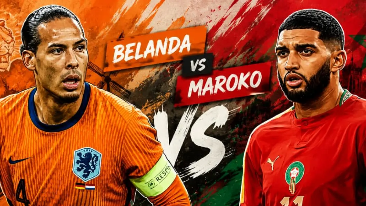 Virgil van Dijk dan Ismael Saibari bakal duel pada pertandingan Belanda vs Maroko di babak 32 besar Piala Dunia 2026.(Foto ilustrasi AI)