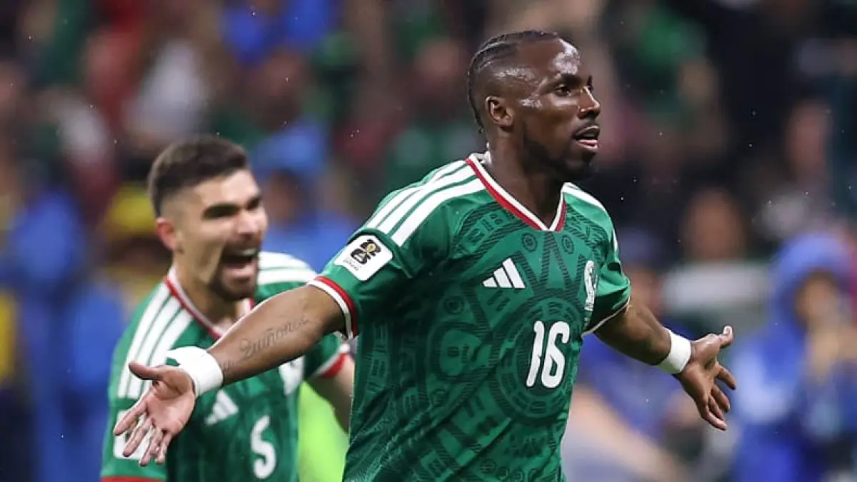 Julian Quinones merayakan gol Meksiko ke gawang Ekuador pada babak 32 besar Piala Dunia 2026.(Foto: FIFA)