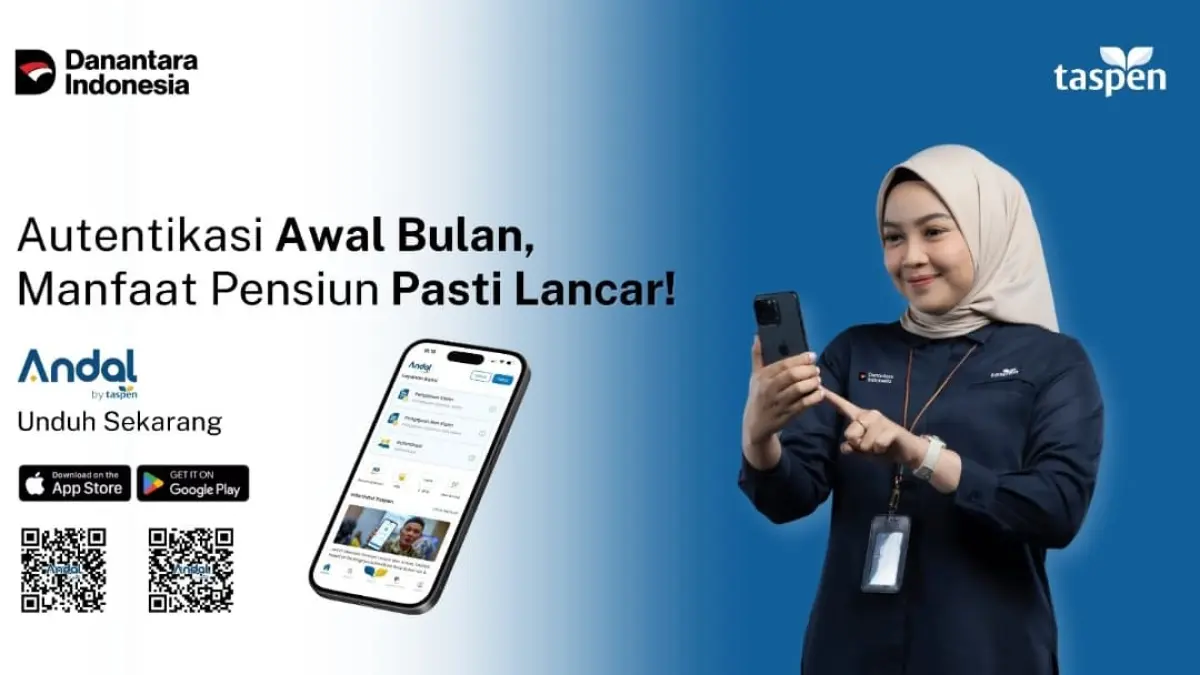 Penerima pensiun diminta melakukan autentikasi melalui aplikasi Andal by TASPEN untuk memastikan kelancaran pembayaran manfaat pensiun setiap bulan.