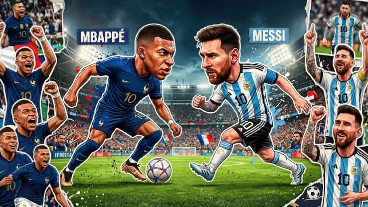 Kylian Mbappe membawa Prancis menang 1-0 atas Paraguay dan memangkas jarak menjadi satu gol dari Lionel Messi dalam daftar pencetak gol terbanyak Piala Dunia. Kini memimpin klasemen sementara Sepatu Emas. (Foto ilustrasi AI)
