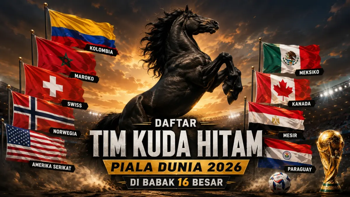 Negara-negara nonunggulan yang berhasil mencapai babak 16 besar Piala Dunia 2026. (Ilustrasi AI)