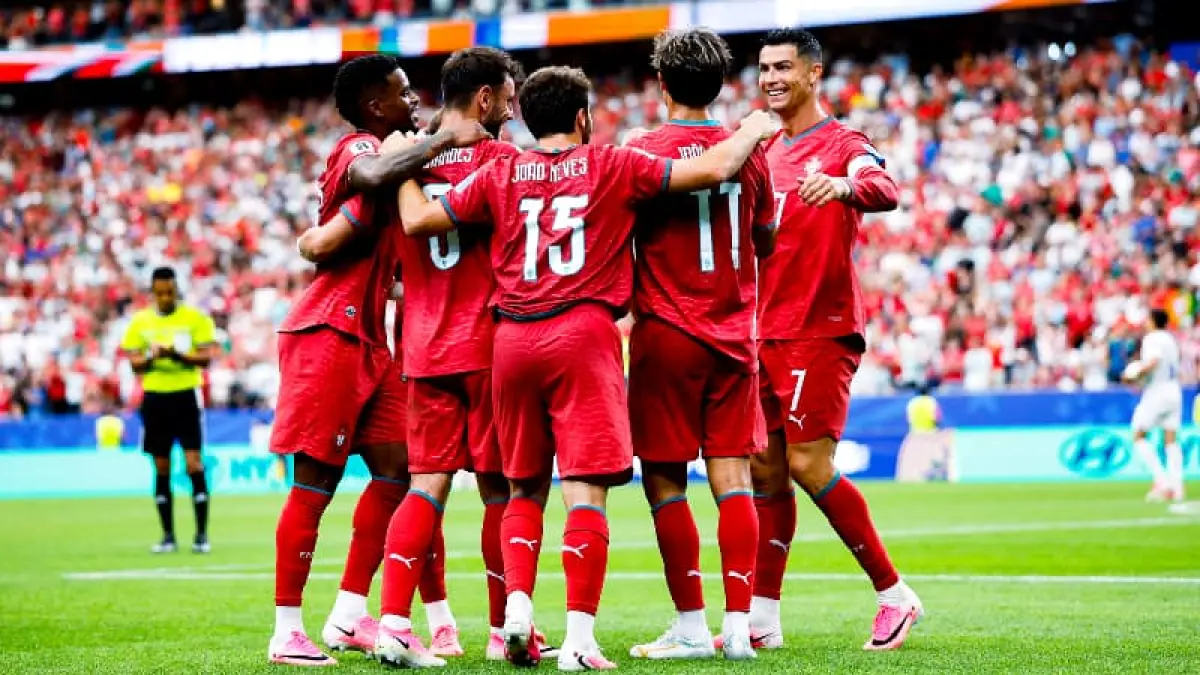 Cristiano Ronaldo bersama pemain Timnas Portugal lainnya di pertandingan Piala Dunia 2026. (Foto: Dok. X @cristiano)