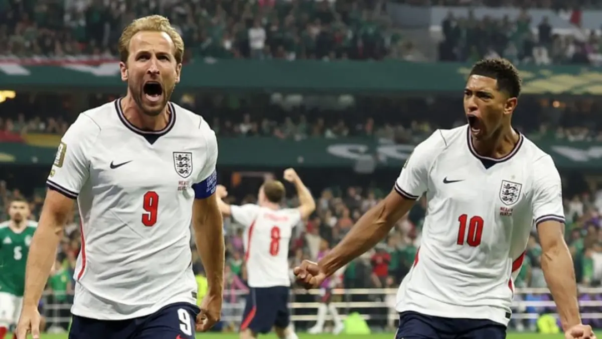 Harry Kane dan Jude Bellingham membawa Inggris menang 3-2 atas Meksiko pada babak 16 besar Piala Dunia 2026 dan lolos ke perempat final.(Foto: X @england)