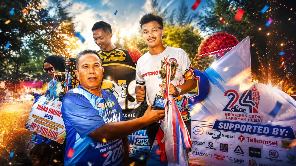 Wakil Wali Kota Pariaman Mulyadi menutup secara resmi Kejuaraan Sepatu Roda Tingkat Nasional Pariaman Open 2026 Piala Wali Kota Pariaman di Arena Sepatu Roda Pantai Cermin, Minggu (5/7/2026). Ajang ini diikuti 756 atlet dari 42 klub berbagai daerah di Indonesia.