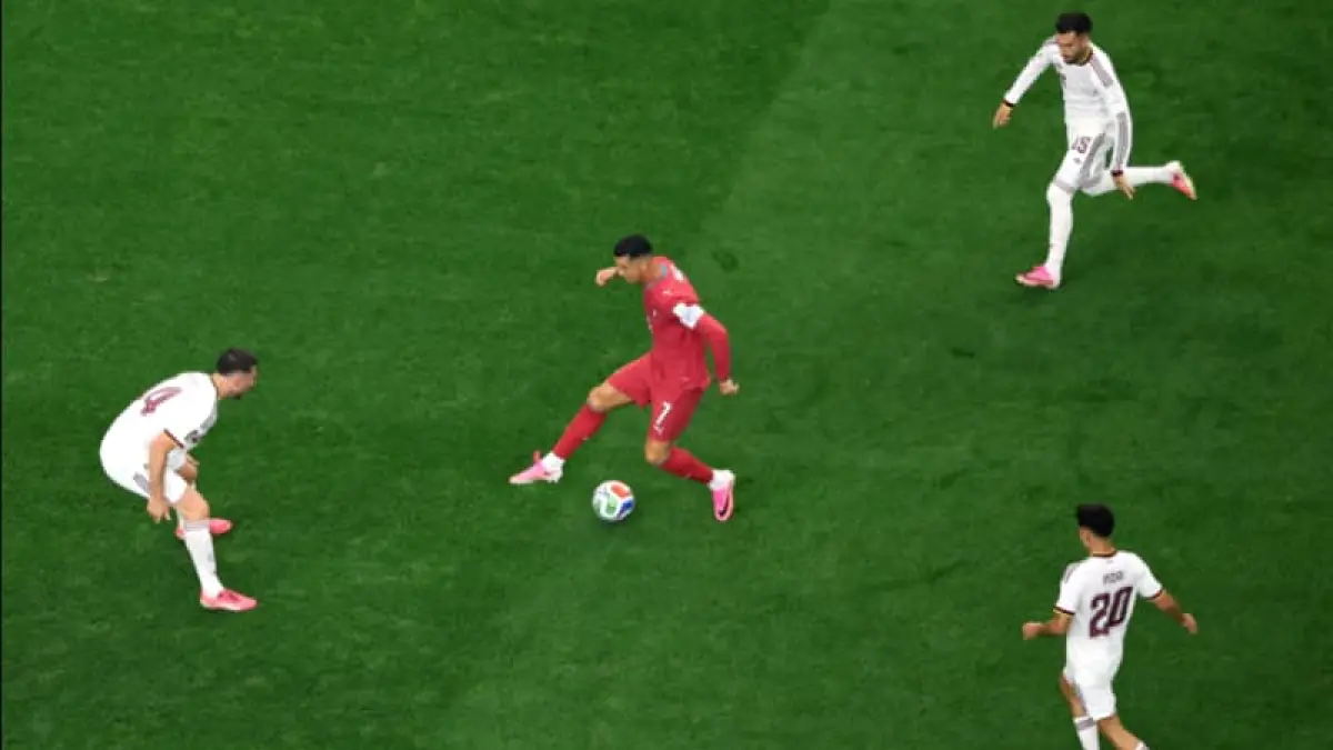 Cristiano Ronaldo tampil pada laga terakhirnya di Piala Dunia 2026 saat Portugal menghadapi Spanyol di babak 16 besar.(Foto: X @selecaoportugal
)