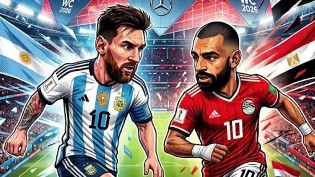 Lionel Messi dan Mohamed Salah bakal duel dalam laga Argentina dan Mesir di Piala Dunia 2026 malam ini.(Foto ilustrasi AI)