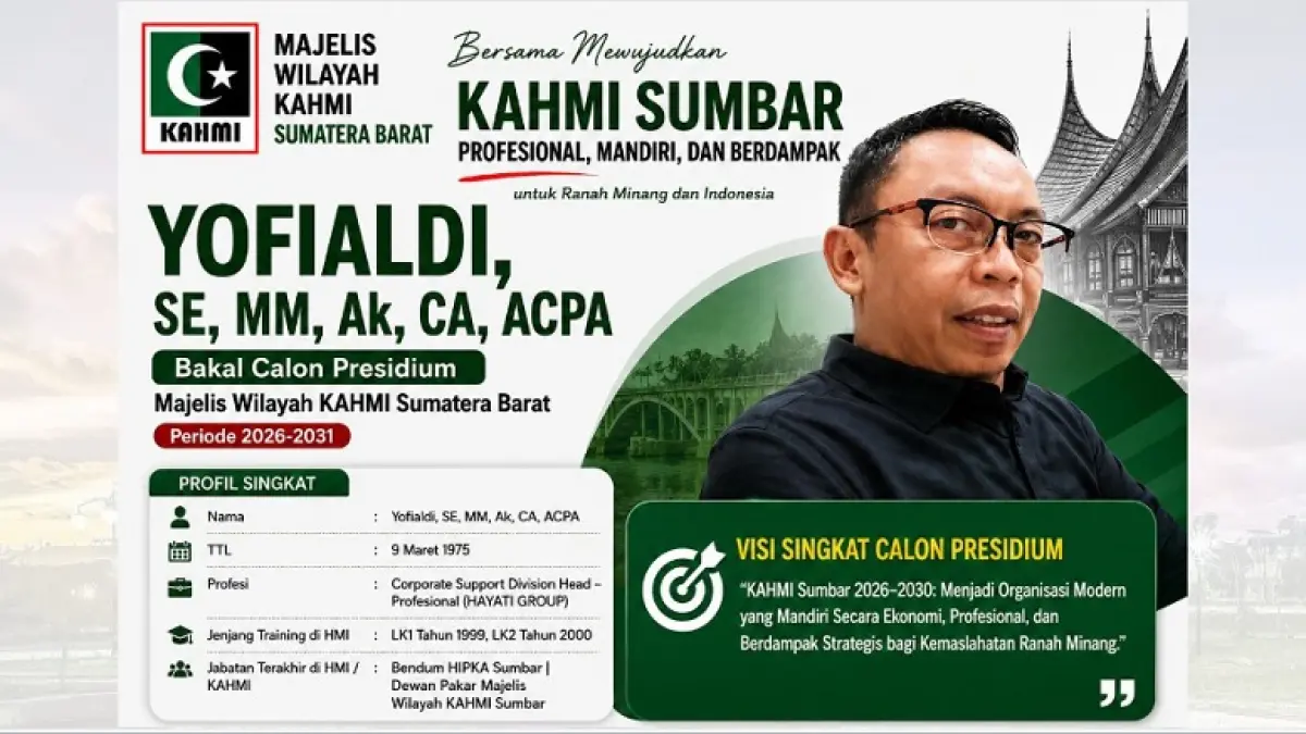 Bakal Calon Presidium MW KAHMI Sumbar 2026–2031, Yofialdi.
