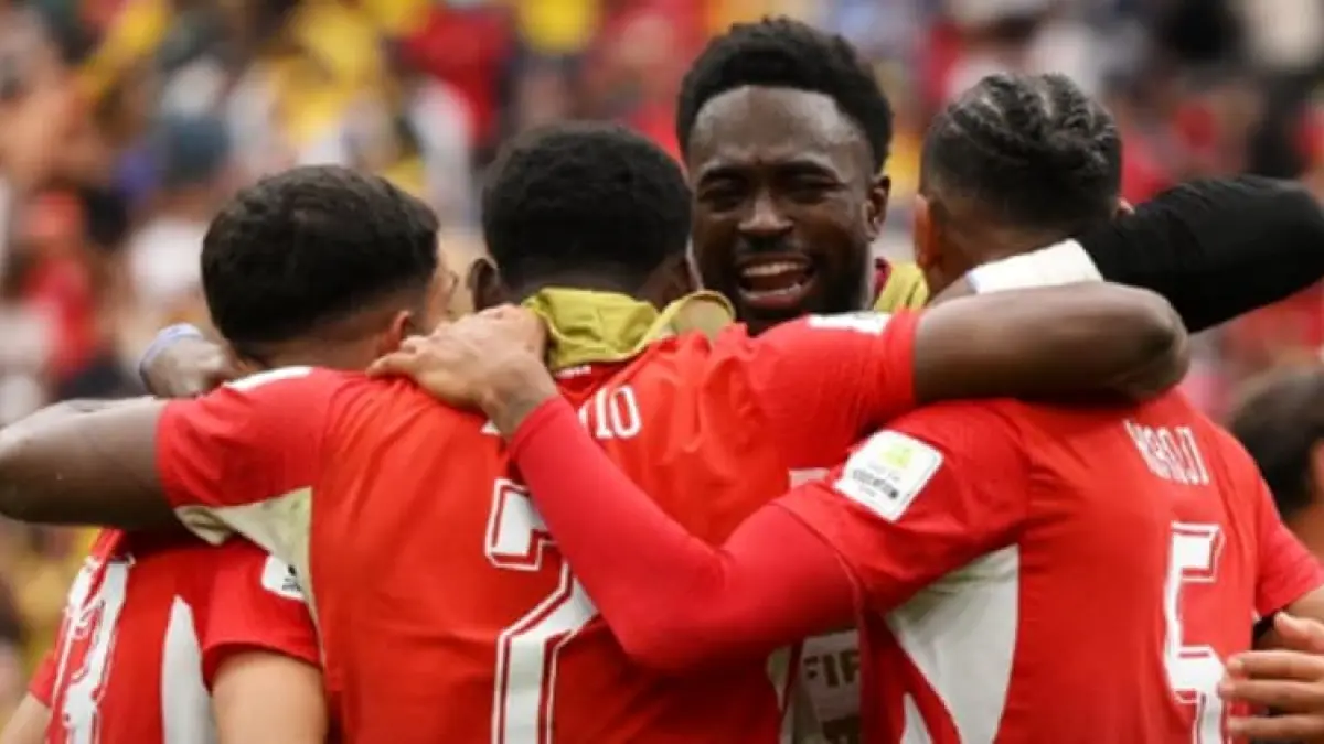Pemain Swiss merayakan kemenangan adu penalti atas Kolombia yang memastikan tiket ke perempat final Piala Dunia FIFA 2026. (Foto: FIFA)