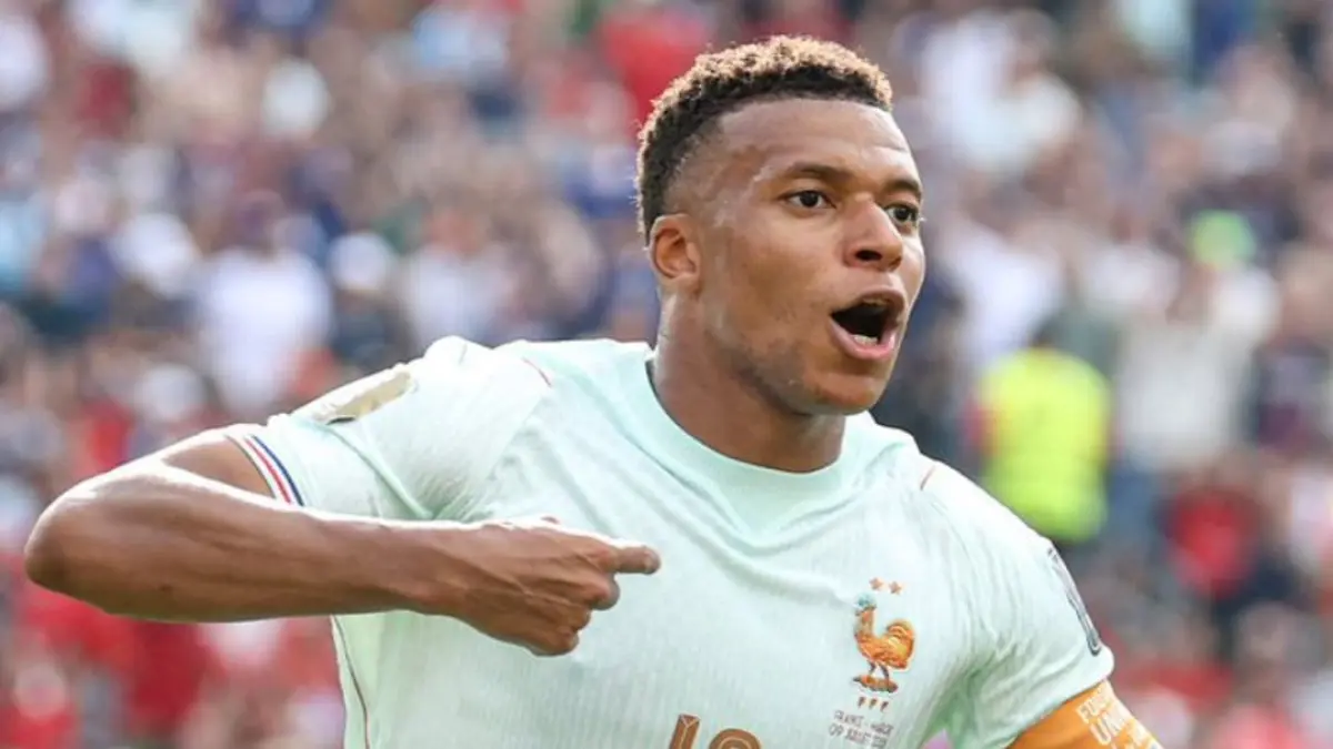 Kylian Mbappe merayakan gol saat membawa Prancis menang 2-0 atas Maroko pada perempat final Piala Dunia 2026 sekaligus memimpin klasemen Sepatu Emas.(Foto: X @realmadrid)