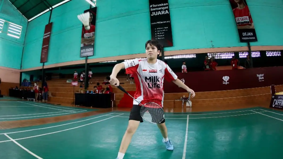 Jessy Liberty terus menjaga kualitas bermain di sela turnamen dengan tetap latihan fisik secara mandiri. (Foto: PB Djarum)