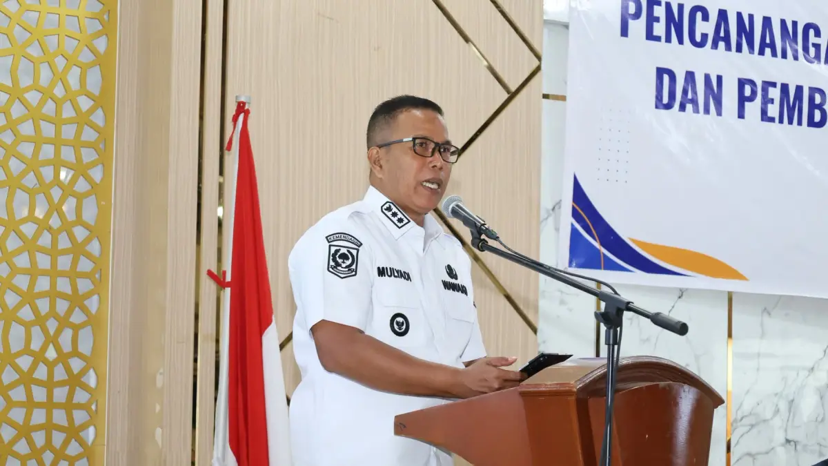 Wakil Wali Kota Pariaman Mulyadi beri sambutan saat pencanangan tiga Desa Cinta Statistik (Desa Cantik) Tahun 2026 di Balairung Pendopo Wali Kota Pariaman, Rabu (15/7/2026).