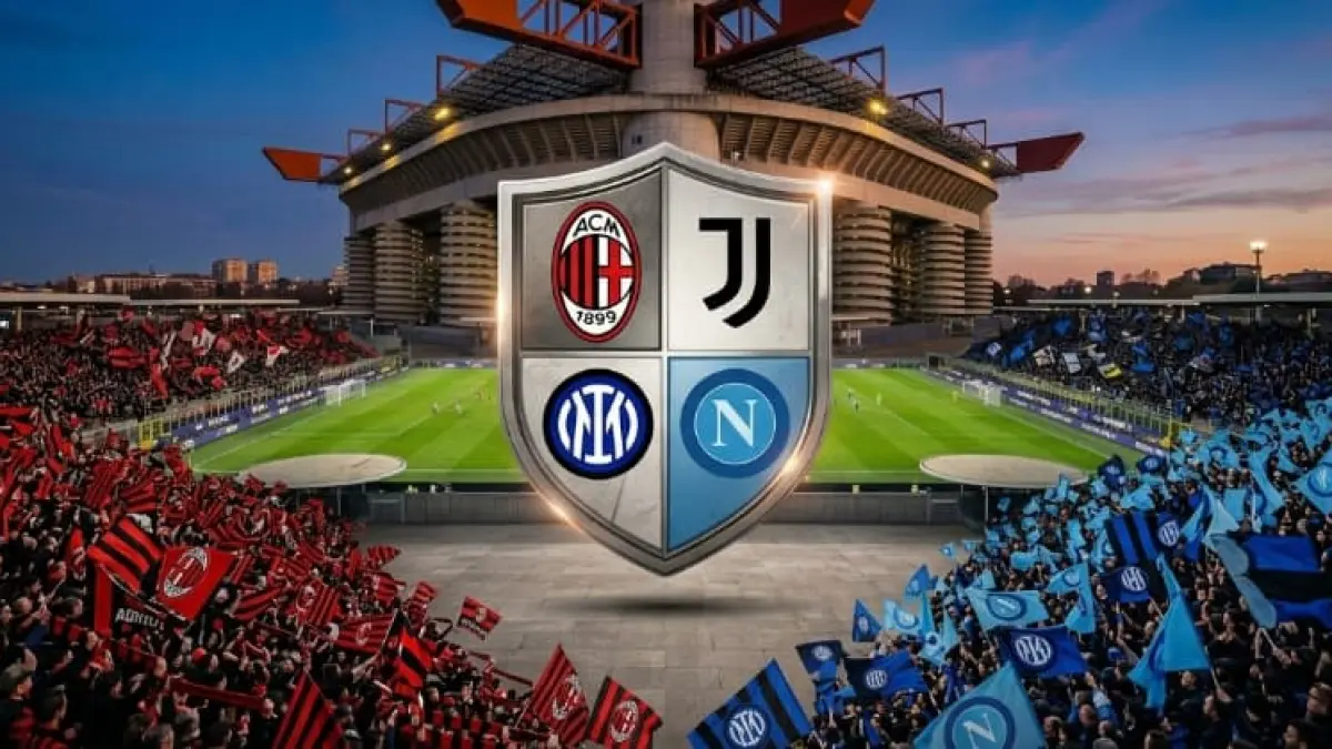 Pramusim klub-klub papa atas Serie A AC: Milan, Juventus, Inter Milan dan Napoli, dijadwalkan menghadapi sejumlah lawan dari Eropa hingga pertengahan Agustus 2026.(Foto ilustrasi AI)