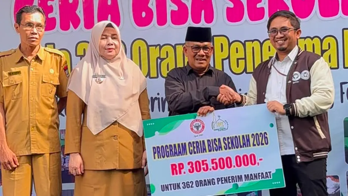 Wakil Ketua UPZ Baznas Semen Padang, Verdy Radinal Gusman, menyampaikan UPZ telah menyalurkan bantuan pendidikan senilai Rp266 juta untuk pembayaran UKT, tunggakan sekolah, dan beasiswa rutin sepanjang Januari–Juni 2026.