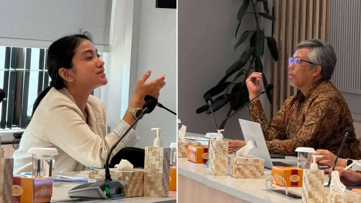 Bupati Dharmasraya Annisa Suci Ramadhani saat melakukan audiensi dengan Rektor Institut Teknologi Bandung (ITB) Prof. Tata Cipta Dirgantara di Rektorat ITB, Rabu (29/7/2026).