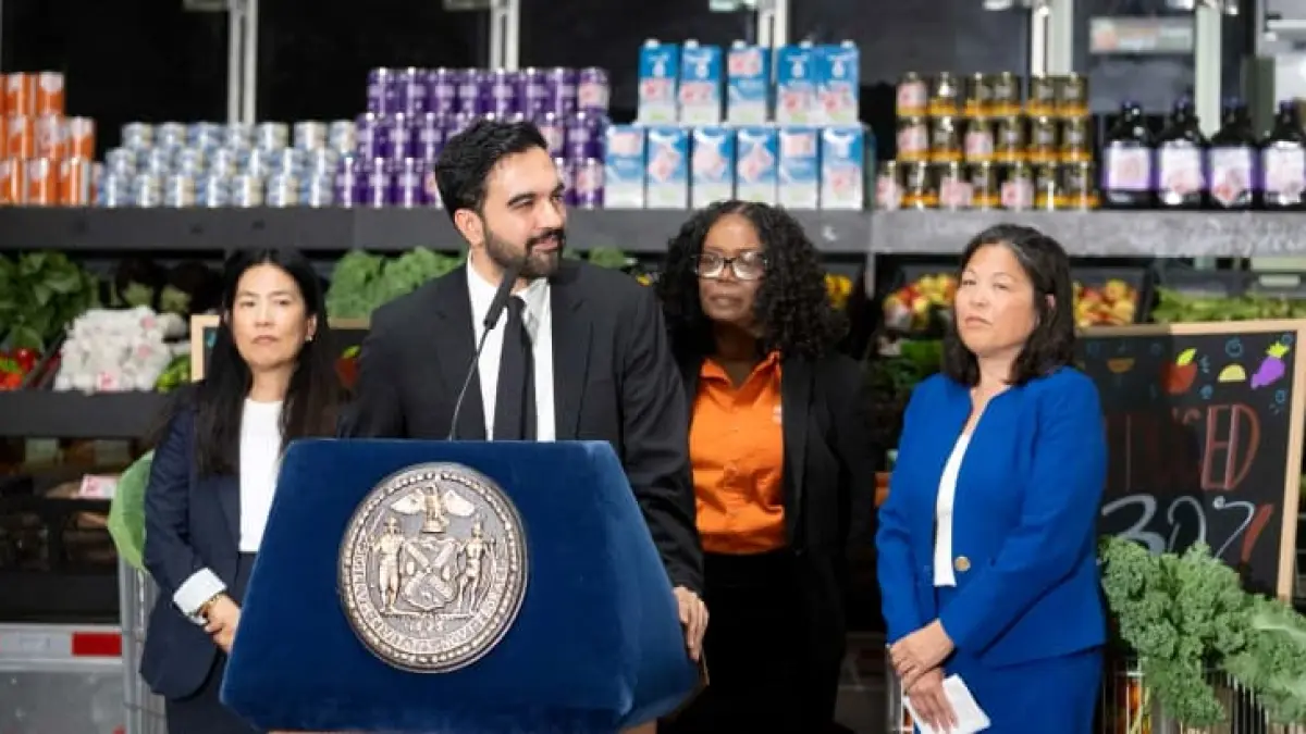 Zohran Mamdani mengumumkan program N.Y.C. Groceries untuk menyediakan kebutuhan pokok dengan harga lebih murah di New York. (Foto: nyc.gov)