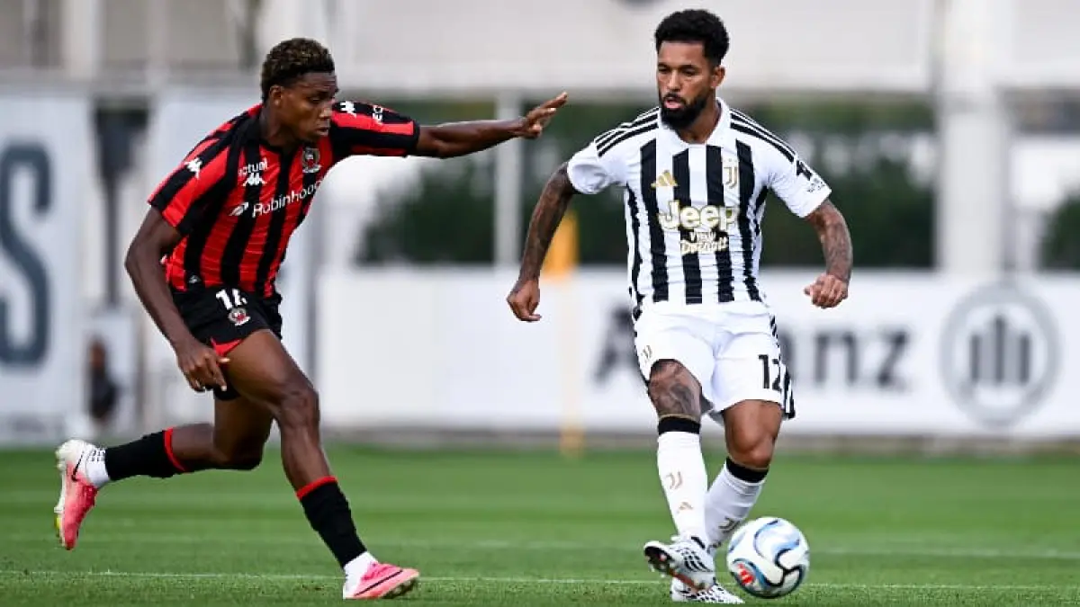 Juventus meraih kemenangan 2-0 atas Nice lewat gol Douglas Luiz dan Justin Oboavwoduo pada laga pramusim 2026.(Foto: X @juventusfcen)