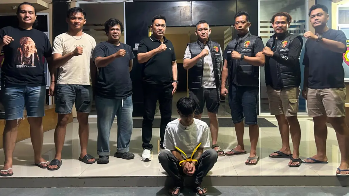 Satreskrim Polres Dharmasraya mengamankan pria berinisial IS SYAH alias Fn yang diduga terlibat kasus kekerasan seksual terhadap seorang perempuan di Kabupaten Dharmasraya. (Polres Dharmasraya)
