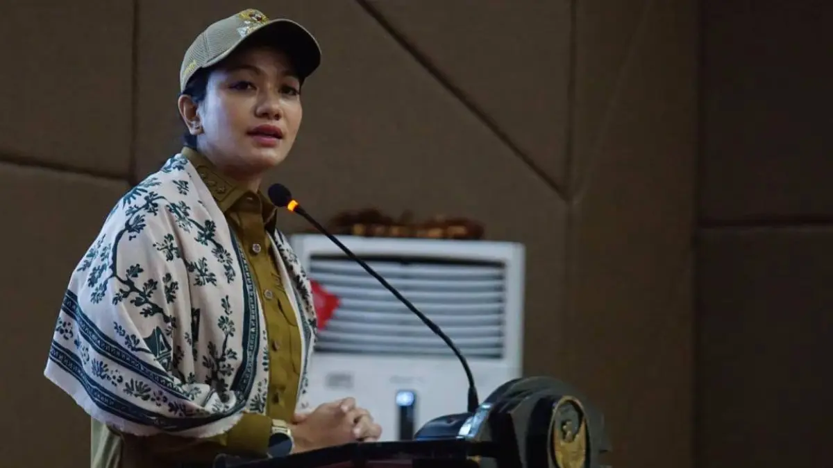 Bupati Dharmasraya Annisa Suci Ramadhani menghadiri pelantikan Pengurus PWI Dharmasraya periode 2026–2029 di Pulau Punjung, Selasa (4/8/2026).