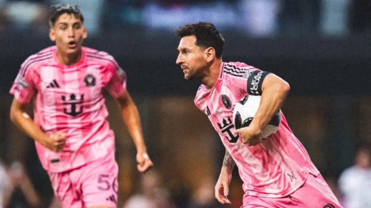 Lionel Messi mencetak dua gol dan satu assist saat Inter Miami mengalahkan Atlético San Luis 4-2 di Leagues Cup 2026. (Foto: X @InterMiamiCF)