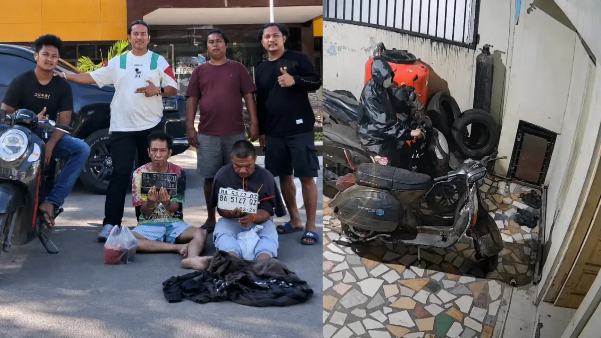 Tim Klewang Satreskrim Polresta Padang mengamankan dua terduga pelaku pencurian kendaraan bermotor (curanmor) dalam waktu kurang dari 24 jam setelah kasus terungkap di wilayah Nanggalo, Kota Padang. (Polresta Padang)