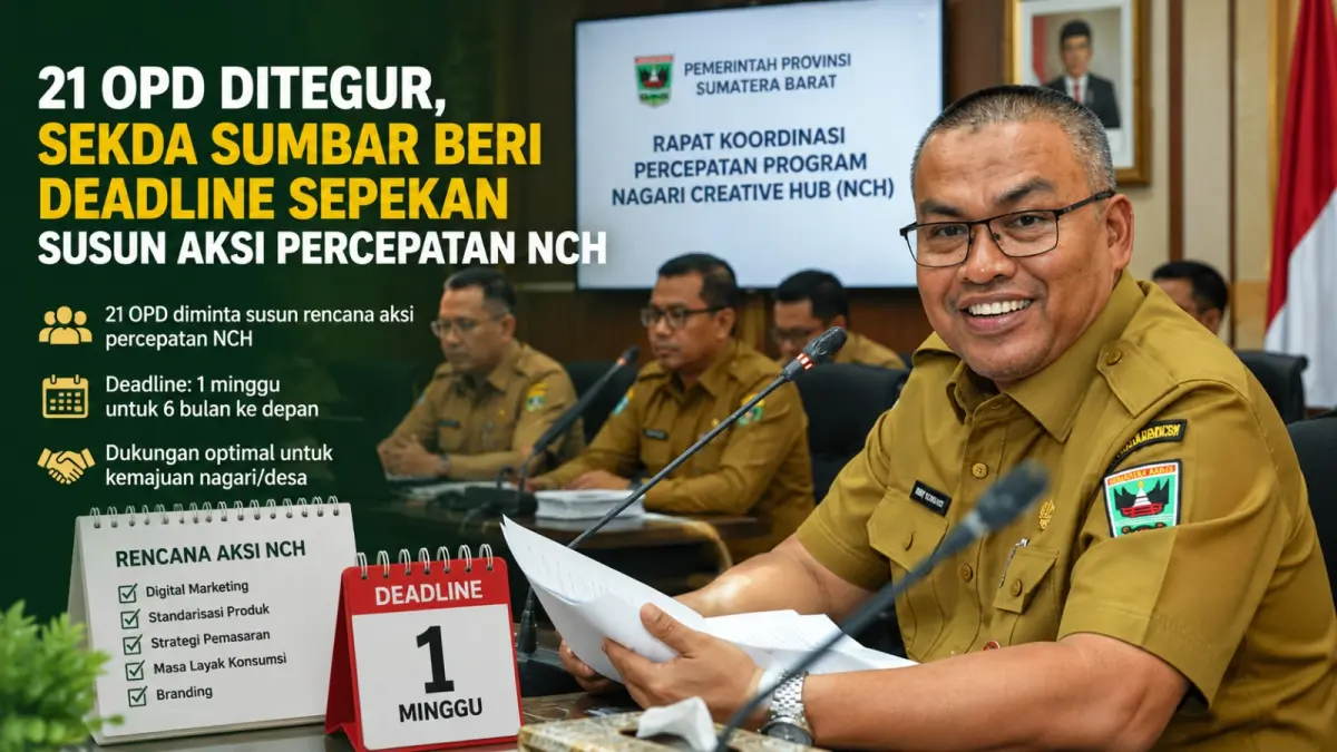Sekda Sumbar memberi waktu sepekan kepada 21 OPD menyusun rencana aksi enam bulan untuk mempercepat NCH yang dinilai belum optimal. (ilustrasi AI)