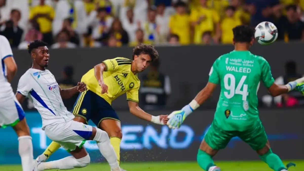 Joao Felix mencetak gol kedua Al Nassr saat timnya unggul 2-0 atas Al Fateh pada babak pertama Liga Arab Saudi 2026/2027 di Riyadh.(Foto: X @AlNassrFC)