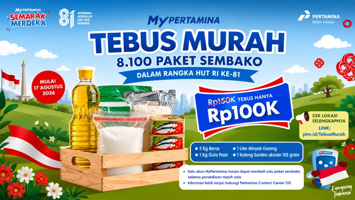 Pertamina Patra Niaga Sumbagut menggelar Promo Tarik Benang dan Tebus Murah di 17 SPBU pada 17 Agustus 2026 khusus bagi pelanggan MyPertamina di Sumbagut.