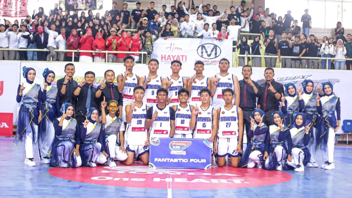 SMAN 2 Bukittinggi menang 39-21 atas SMA IT Insan Cendekia Payakumbuh dan melaju ke Fantastic Four DBL 2026 West Sumatra. (Foto: DBL for Padek)