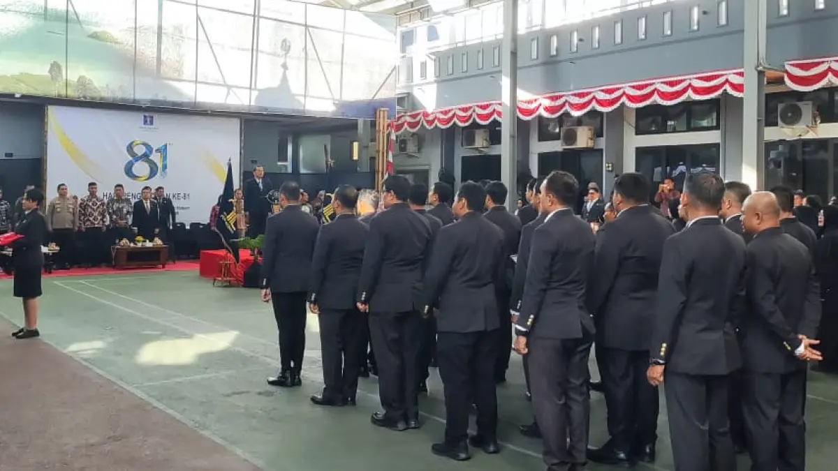 Upacara Peringatan Hari Pengayoman ke-81 di lingkungan Kanwil Kemenkum Sumbar, Rabu (19/8/2026).