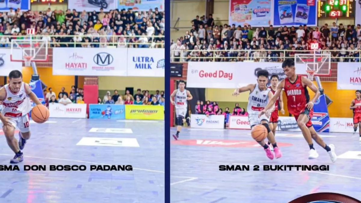 Final DBL 2026 West Sumatra 2026 hari ini mempertemukan SMA Don Bosco Padang vs SMAN 2 Bukittinggi di GOR Prayoga Padang. (Foto: DBL)