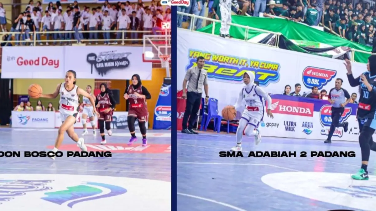 SMA Adabiah 2 Padang dan SMA Don Bosco Padang kembali bertemu di partai final sektor putri Honda DBL with Kopi Good Day 2026 West Sumatra, hari ini. (Foto: DBL)