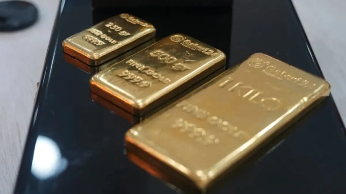 Harga emas dunia yang sempat menyentuh  US$4.700 turun ke US$4.619 per ounce pada perdagangan Rabu 26 Agustus 2026. (Foto ilustrasi: Pegadaian)
