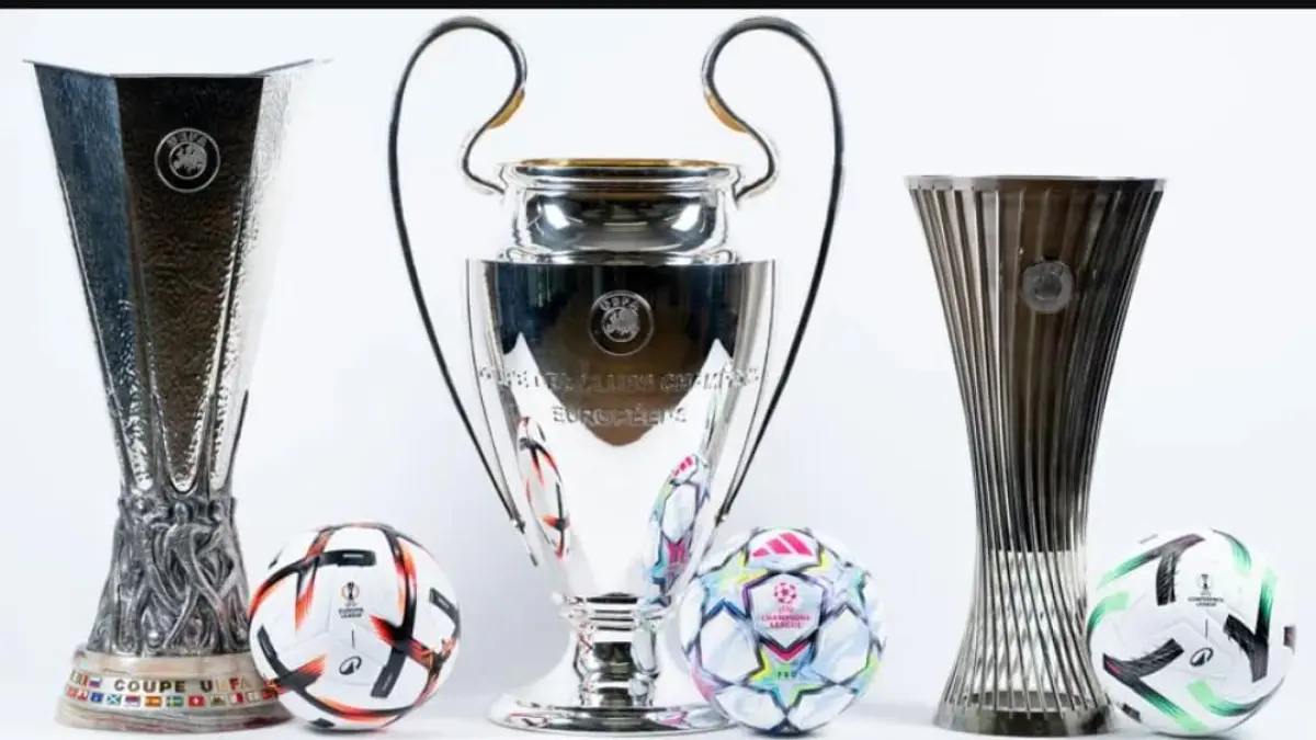 Trofi Liga Champions, Liga Eropa, dan Liga Konferensi UEFA 2026/2027. (Foto: uefa.com)
