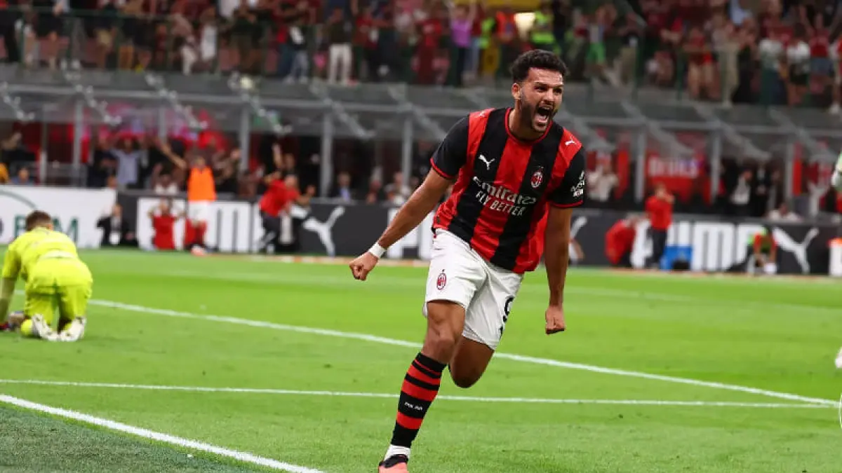 Goncalo Ramos mencetak gol kompetitif pertamanya di San Siro dan terpilih sebagai MVP saat AC Milan menang 2-0 atas Venezia pada pekan kedua Serie A 2026/27. (Foto: acmilan.com)