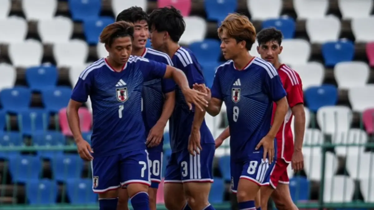 Jepang U-20 menang telak 4-0 atas Kuwait pada Kualifikasi Piala Asia U-20 2027, dengan Homare Tokuda mencetak dua gol. (Foto: AFC)