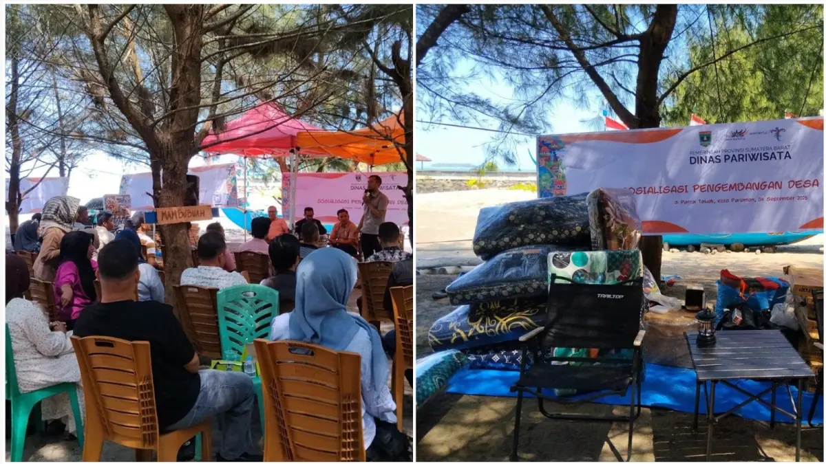 Bantuan tenda camping untuk Pokdarwis Desa Taluak diharapkan menjadi modal mengembangkan wisata lokal berbasis masyarakat.