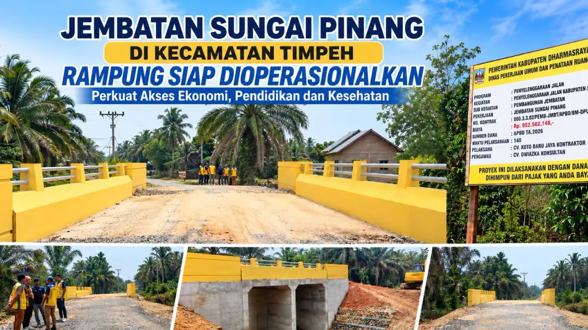 Jembatan Sungai Pinang di Nagari Timpeh, Kecamatan Timpeh, Kabupaten Dharmasraya, telah rampung dan siap dimanfaatkan masyarakat. (Ilustrasi AI)